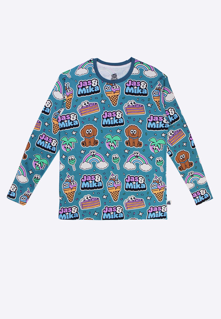 Jas & Mika "Dreams" Pyjamas Sæt - Blå (2 Dele, Trøje og Bukser)