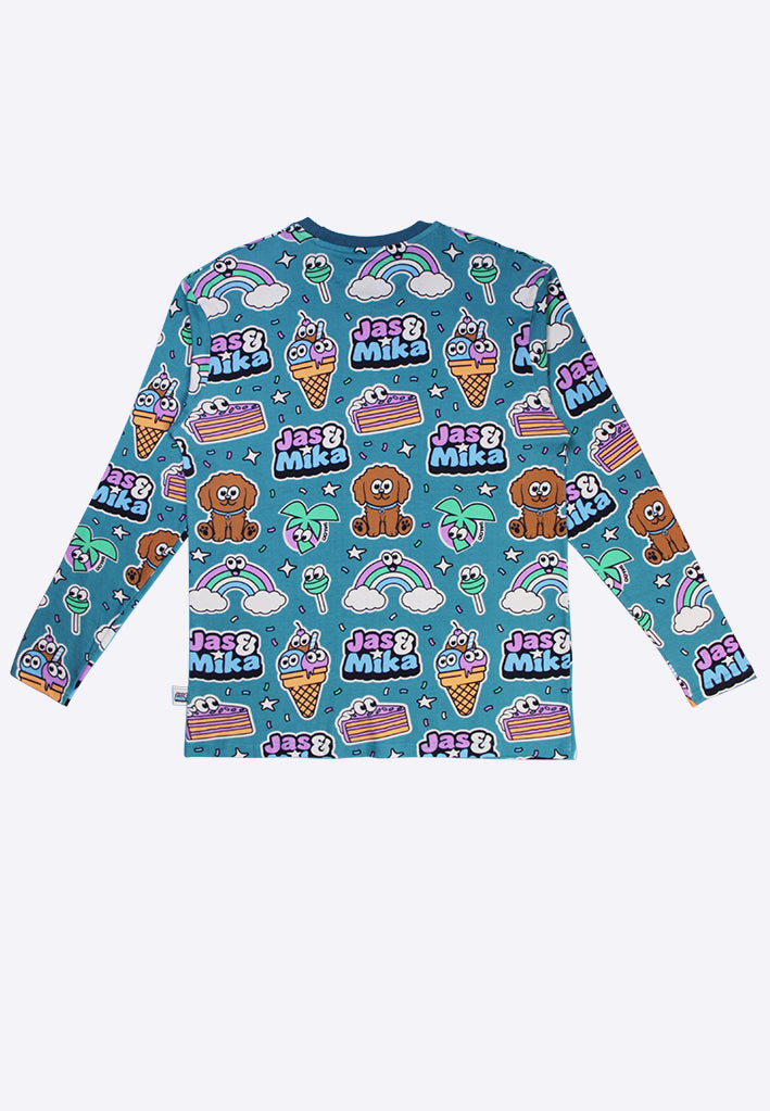 Jas & Mika "Dreams" Pyjamas Sæt - Blå (2 Dele, Trøje og Bukser)