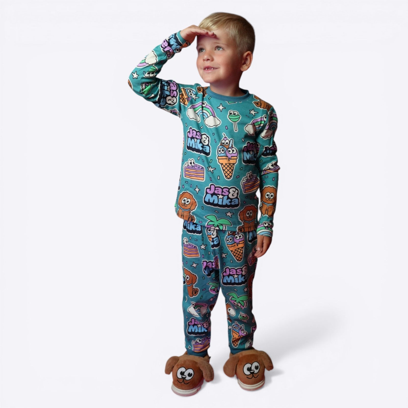 Jas & Mika "Dreams" Pyjamas Sæt - Blå (2 Dele, Trøje og Bukser)