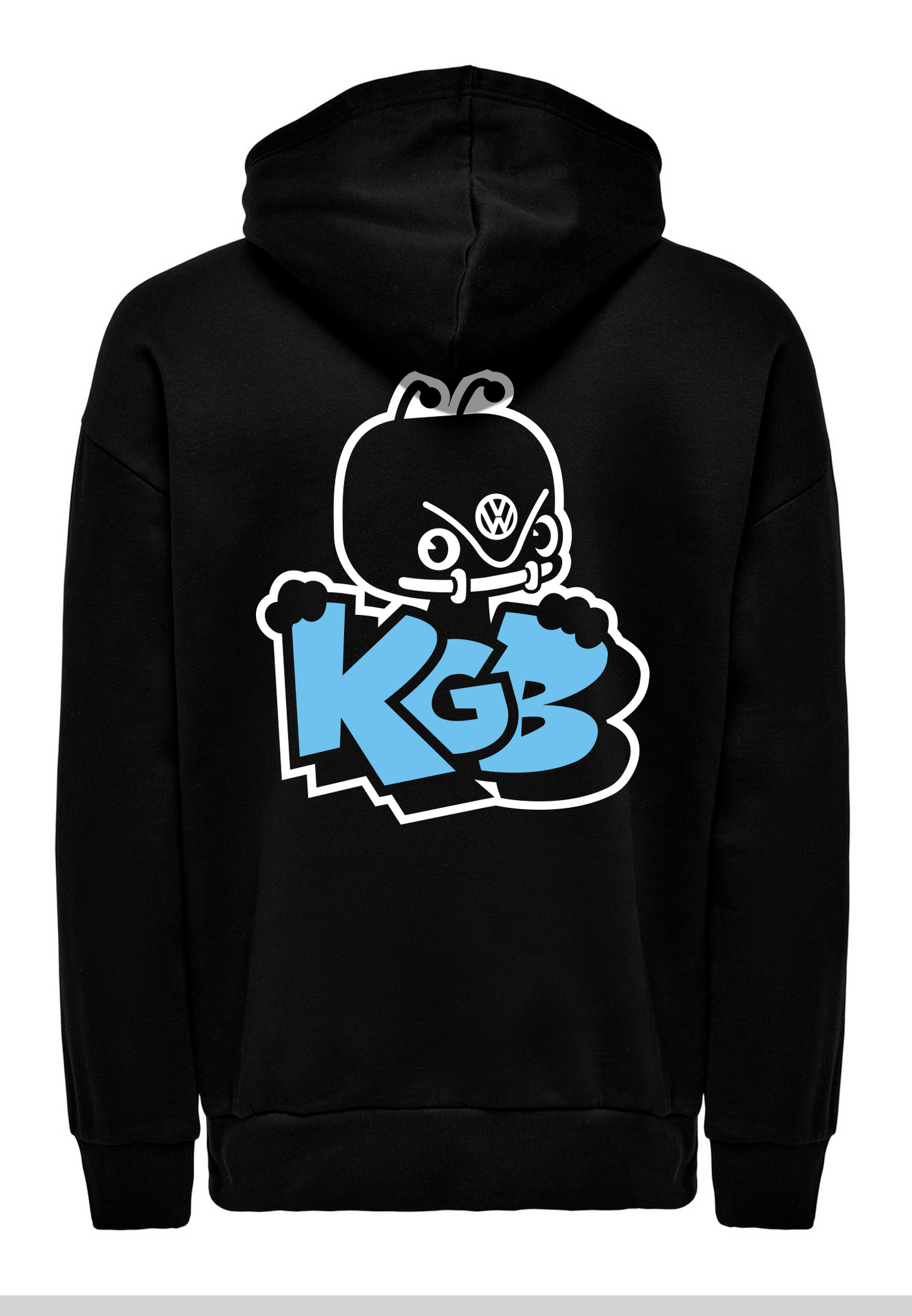 KGB Hoodie - blå logo (med ryg logo)