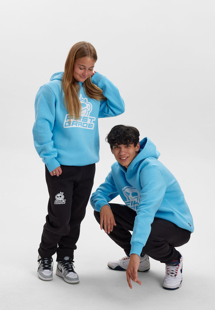 FirstGrade - CLUB / LOGO - Lyseblå hoodie