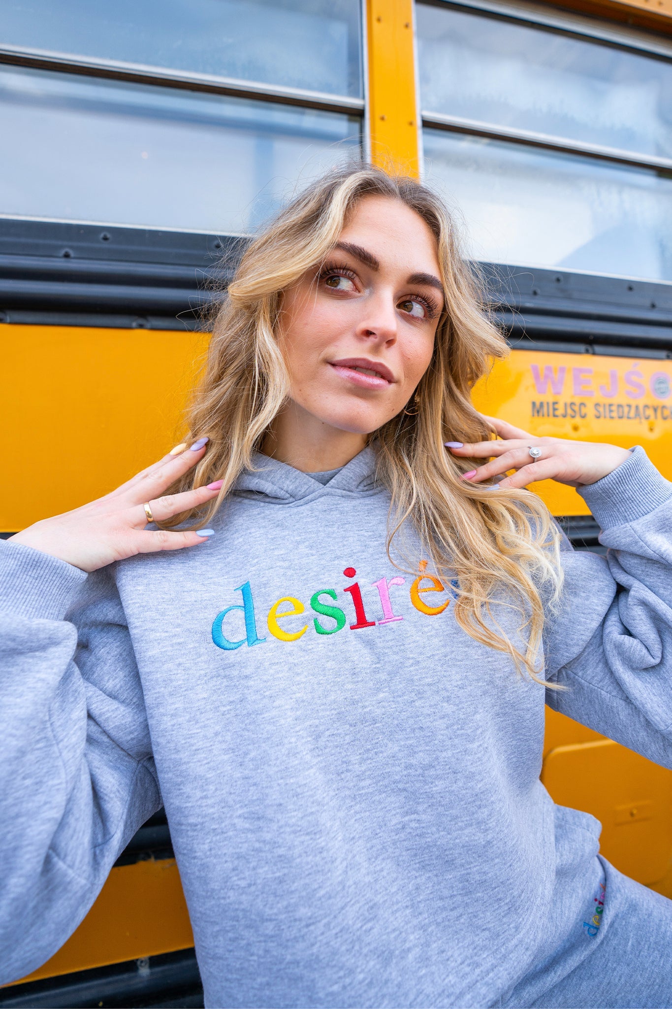 Grey rainbow hoodie clearance