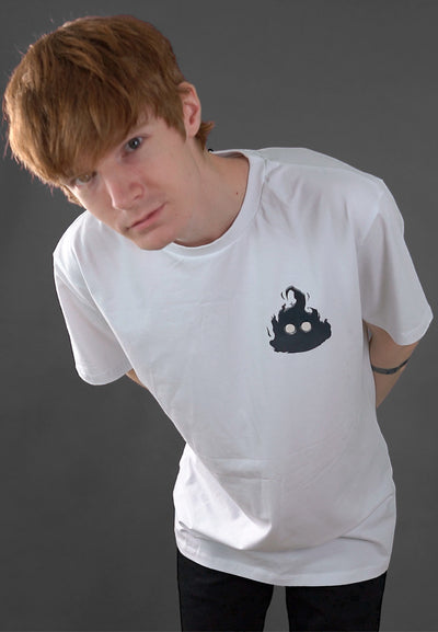 Flamesman1 - SORT FLAMME BADGE / Hvid tee