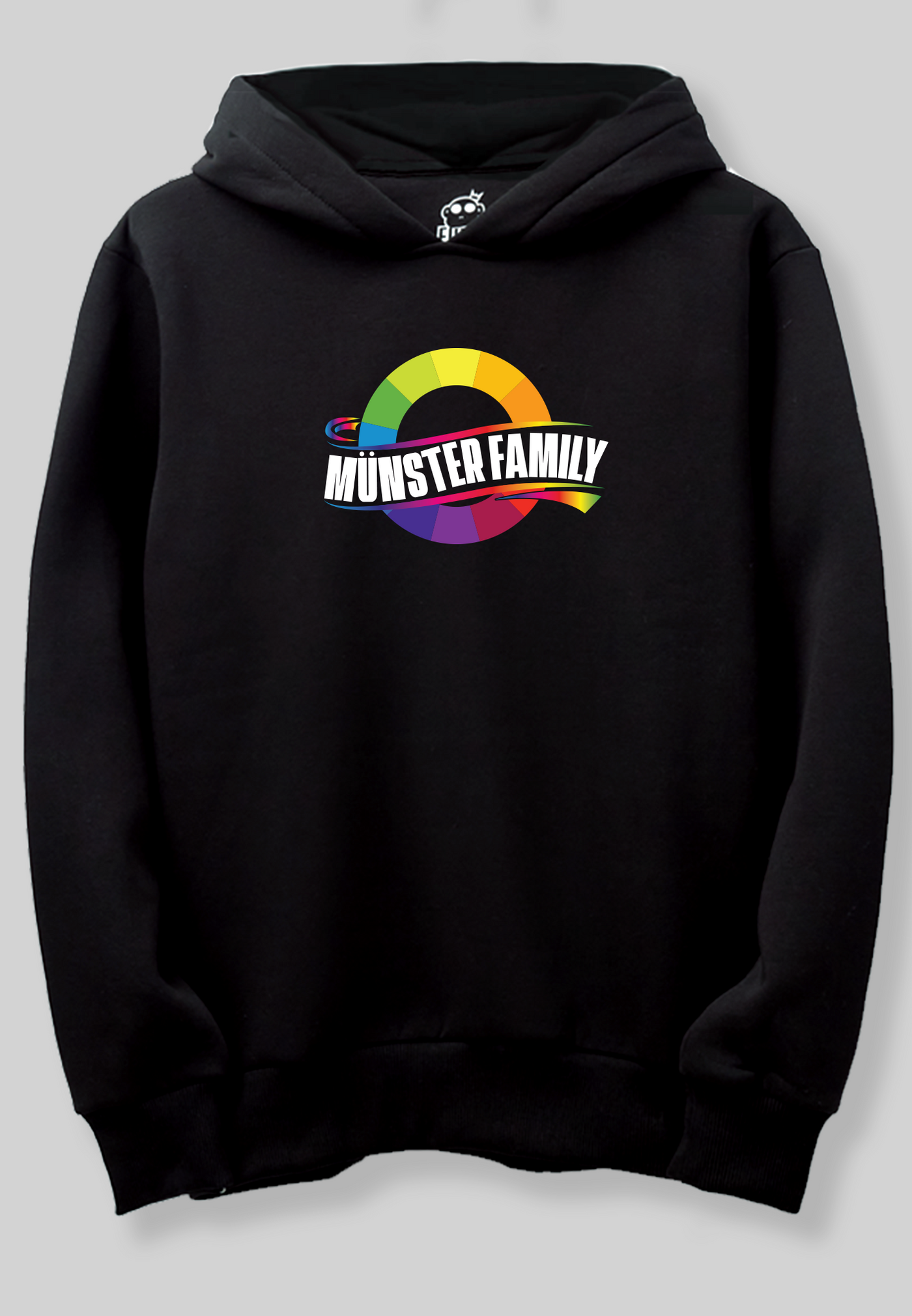 Familien Münster - Stor logo - Sort hoodie