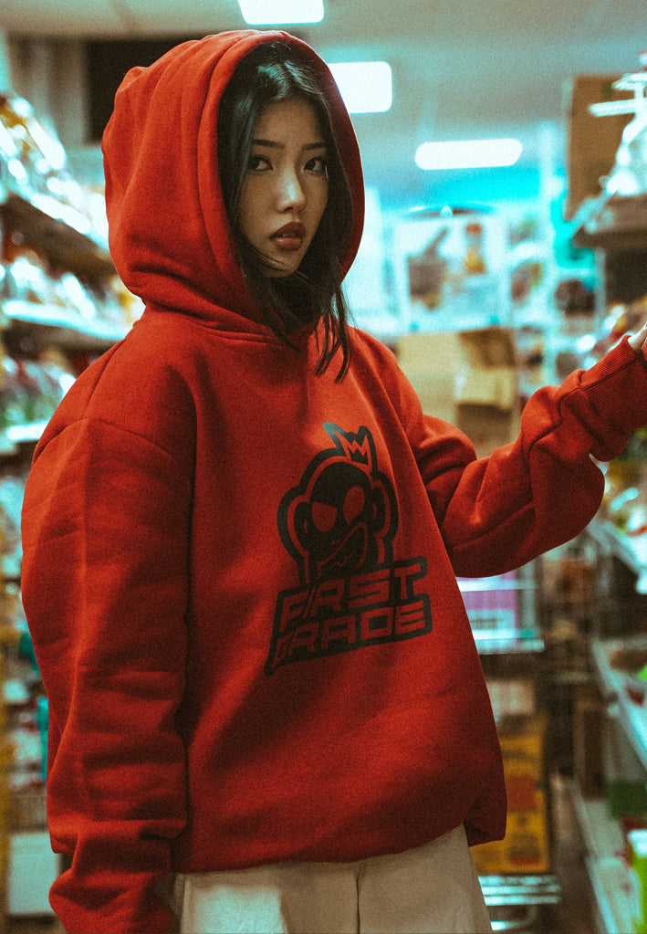 FirstGrade - CLUB / LOGO - Rød hoodie