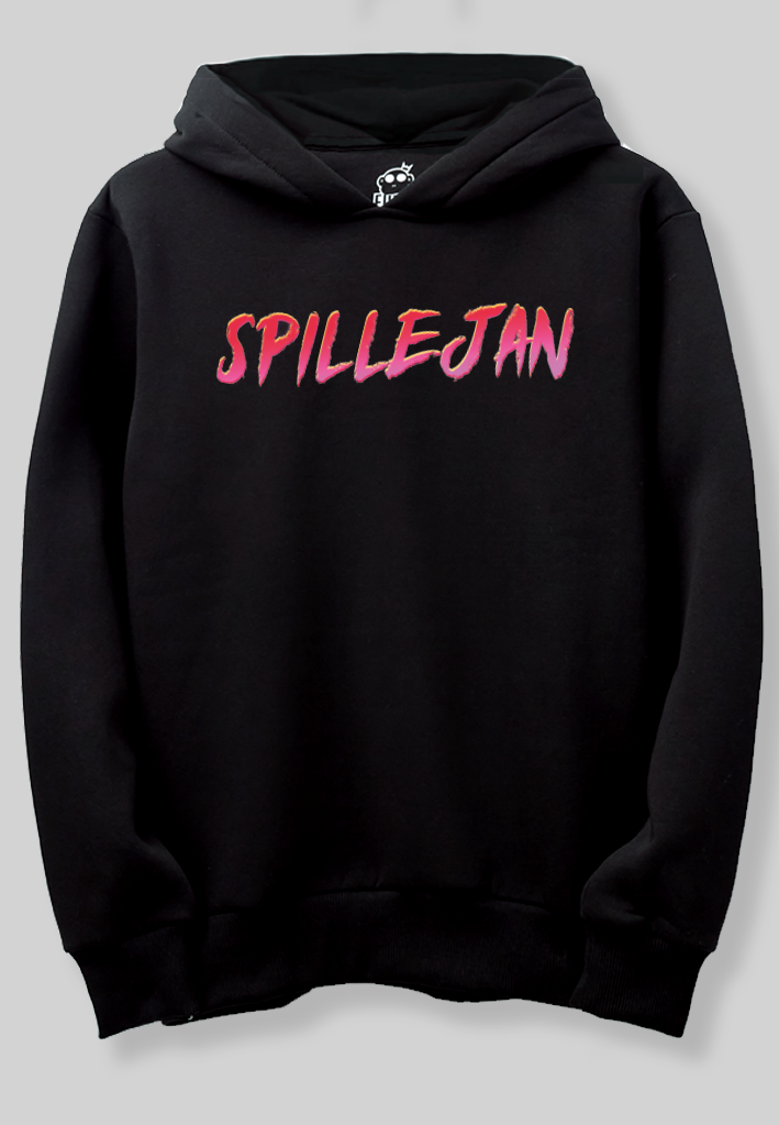 SPILLEJAN / TEXT LOGO - Sort hoodie